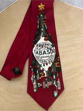 Tabasco Silk Vintage 90s Tie Christmas Jalapeno